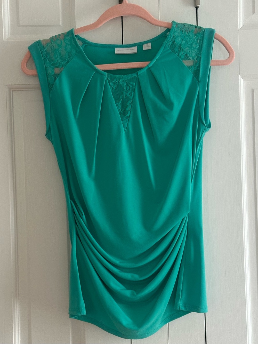 New York & Company Teal Sleeveless Top